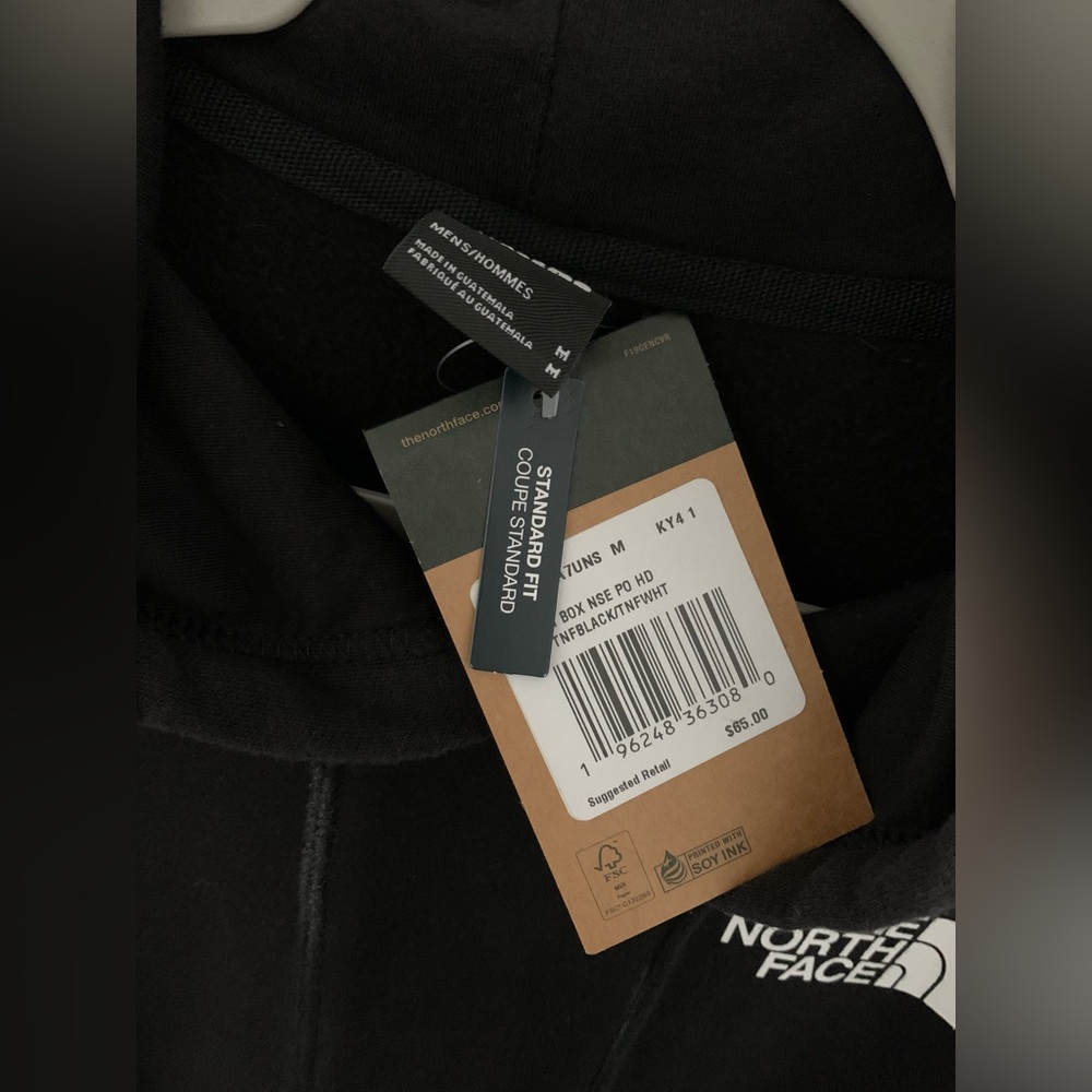 The North Face Box NSE Pullover Hoodie TNF Black/TNF White Sz M. NWT - Picture 7 of 12